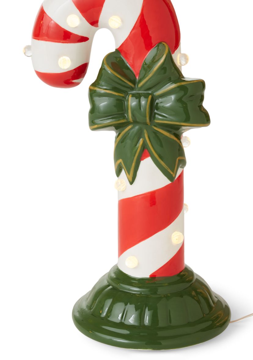 Small Ceramic LED Candy Cane