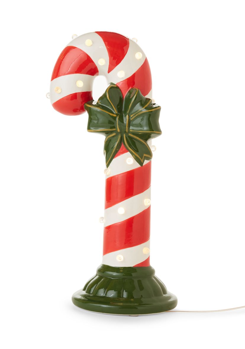 Large Ceramic LED Candy Cane
