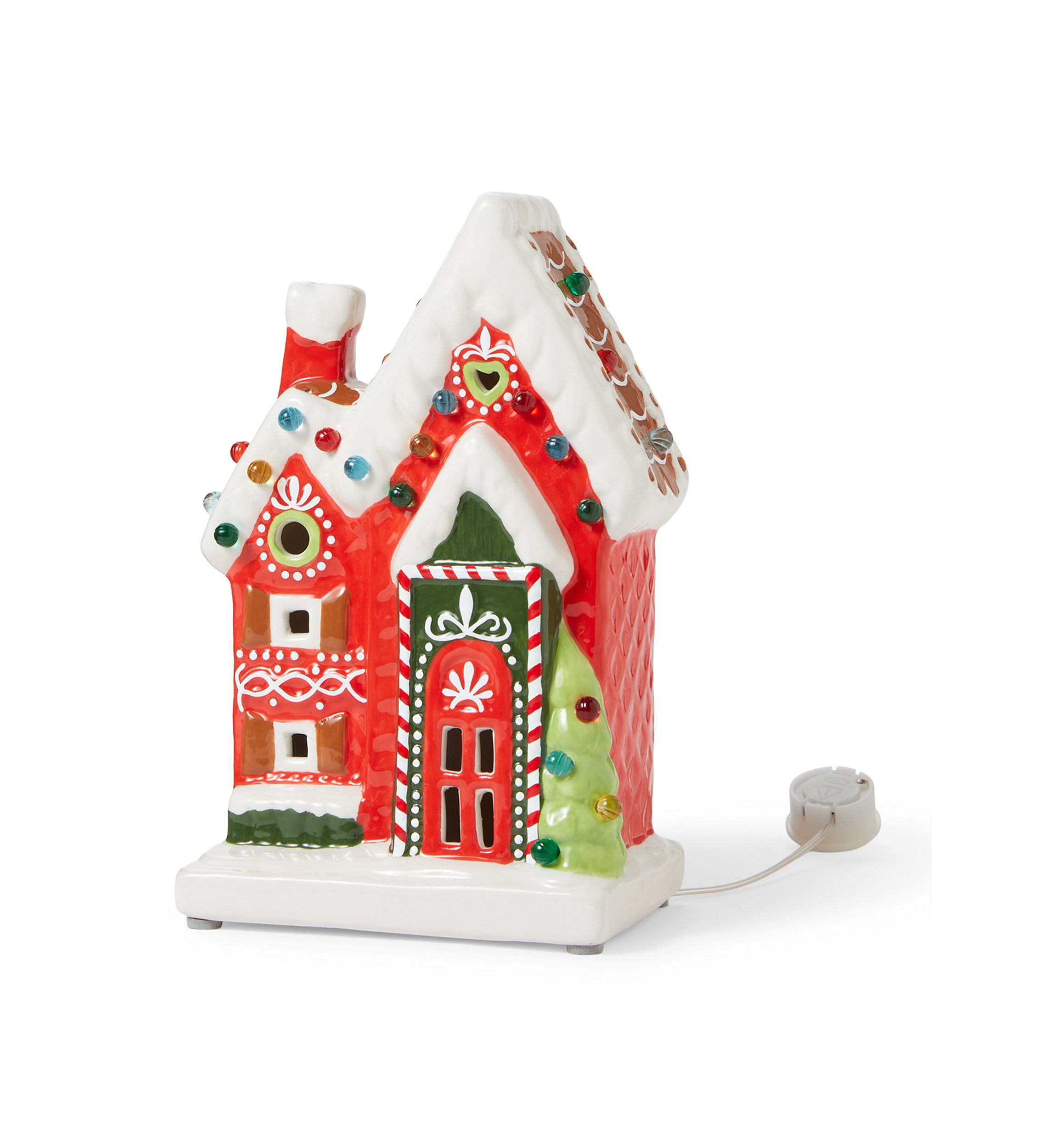 Ceramic LED Gingerbread House Figurine