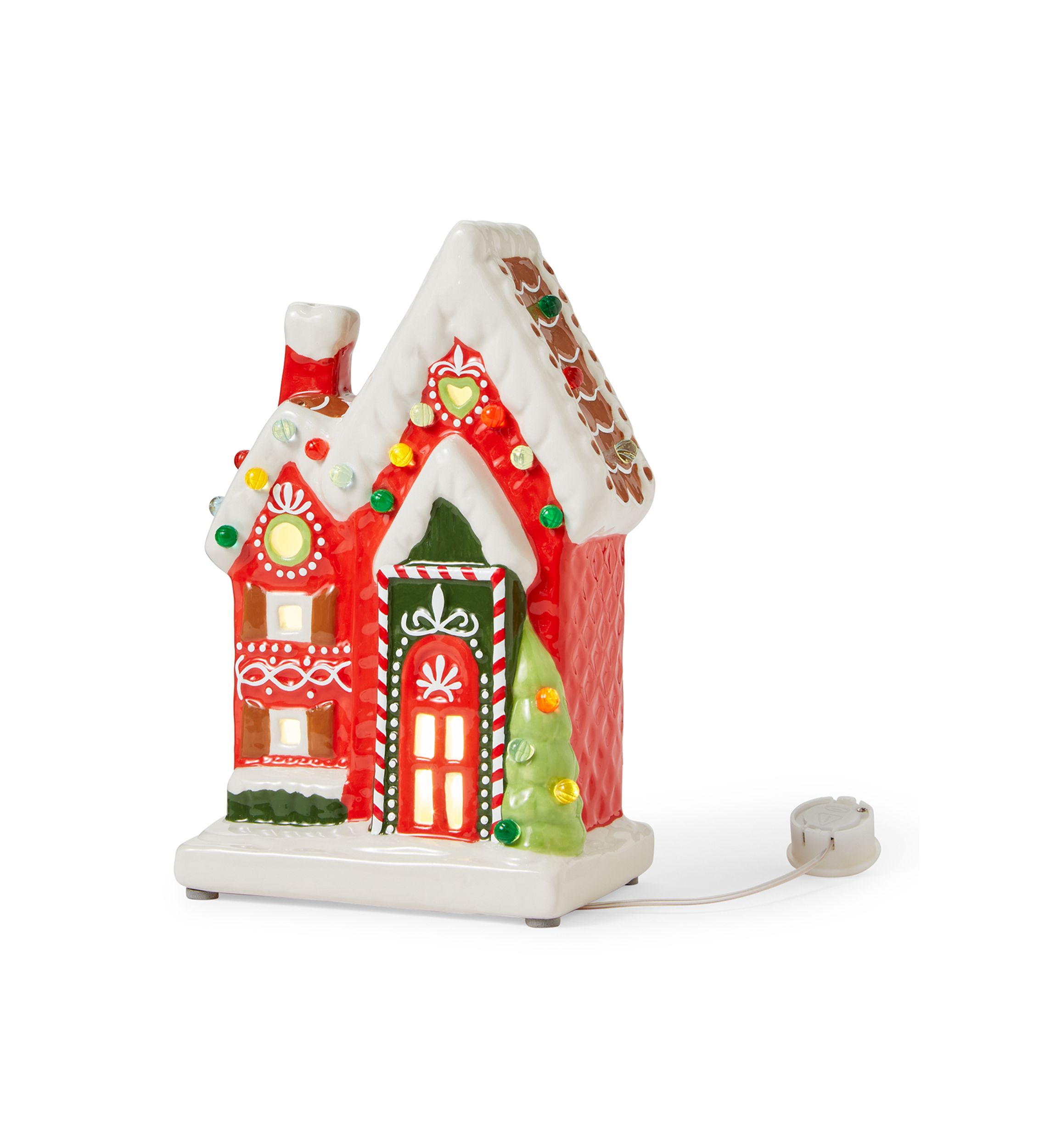 Ceramic LED Gingerbread House Figurine