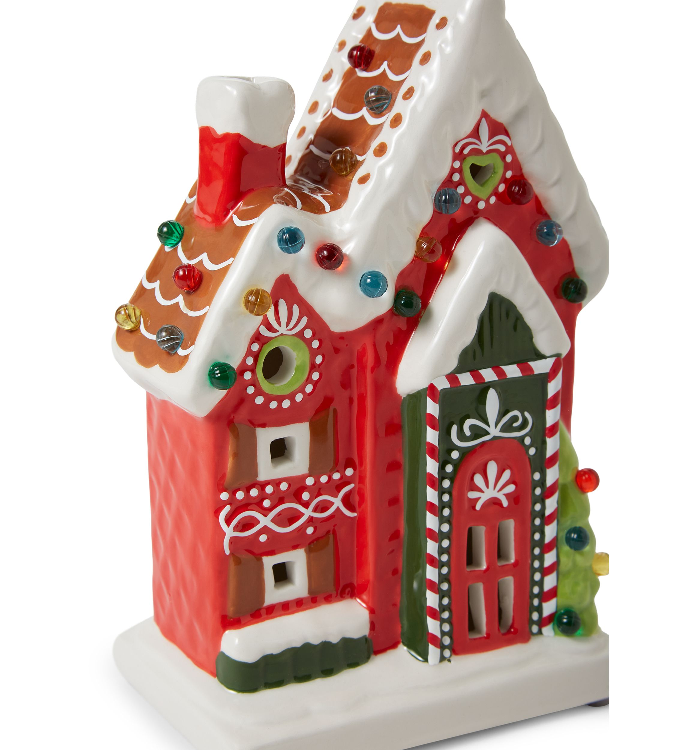Ceramic LED Gingerbread House Figurine