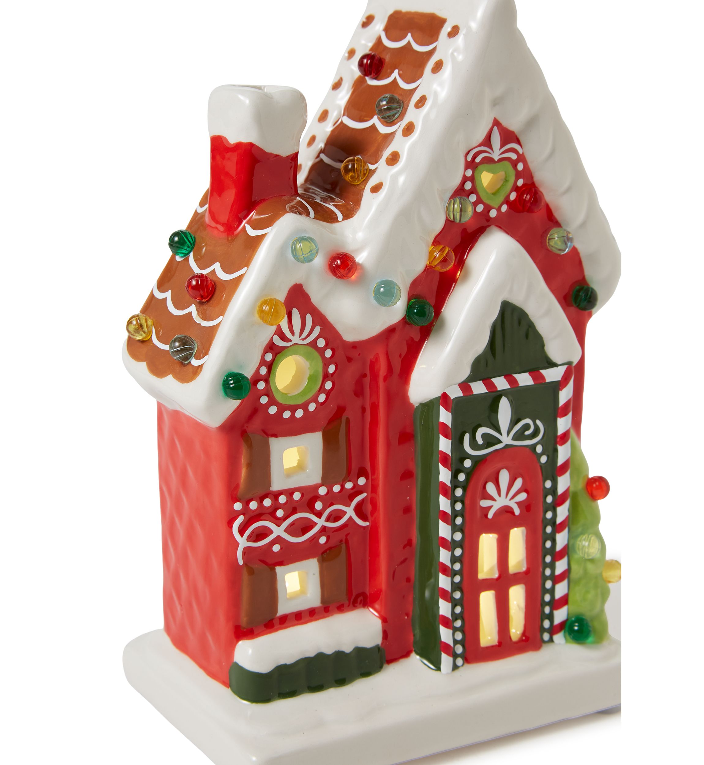 Ceramic LED Gingerbread House Figurine