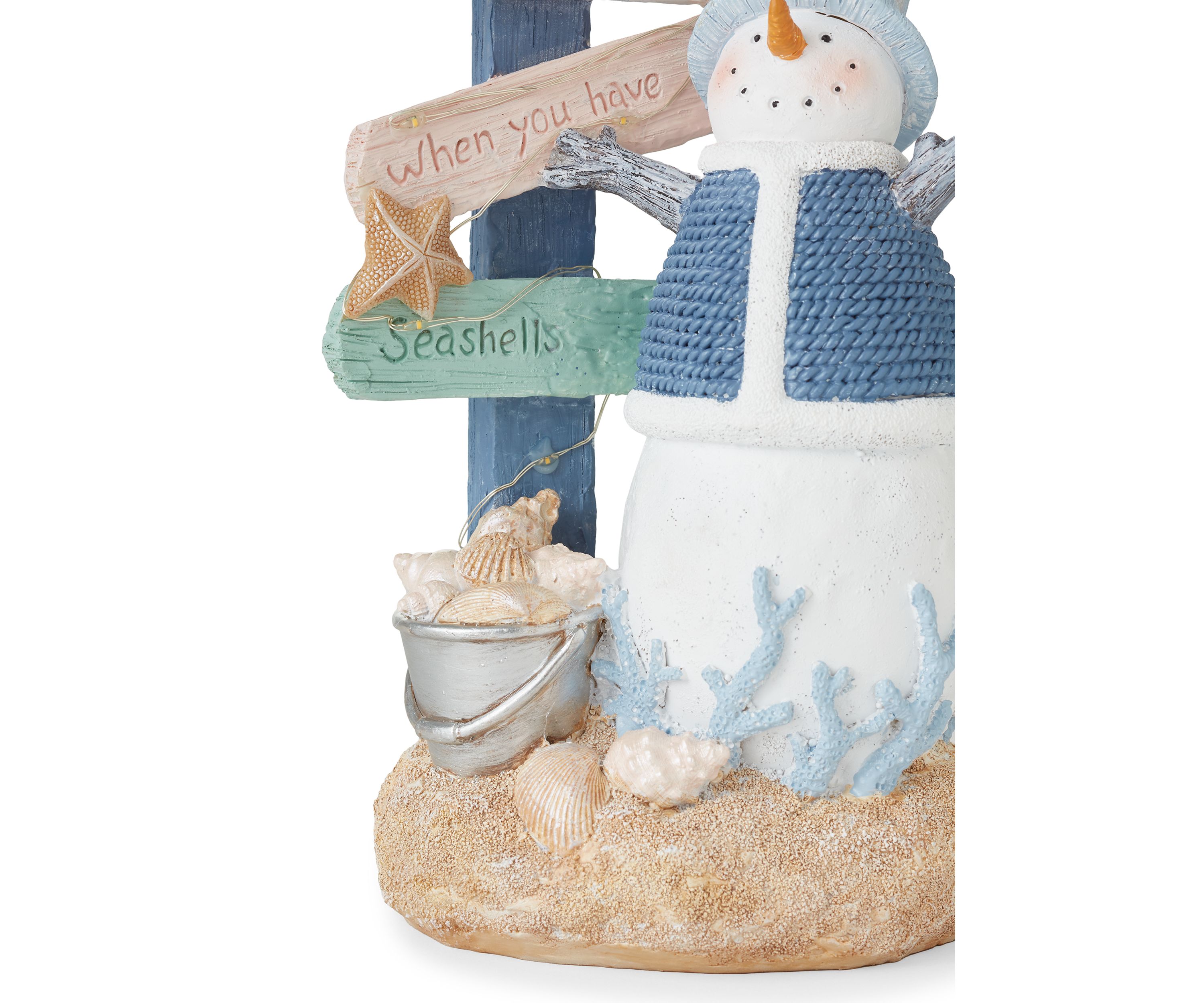 Coastal Snowman LED Figurine