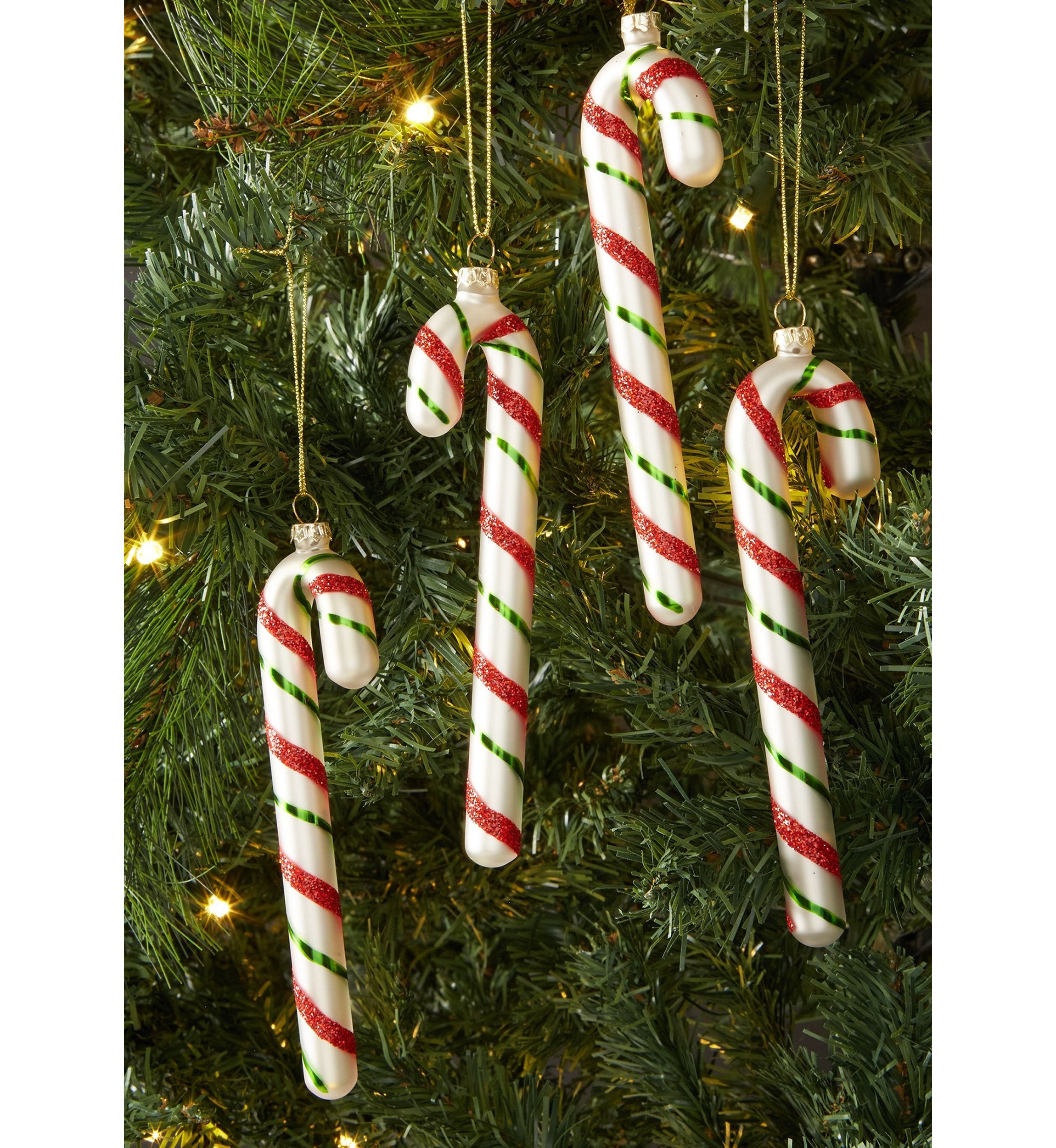 Holiday Candy Cane Ornaments - Set of 4 