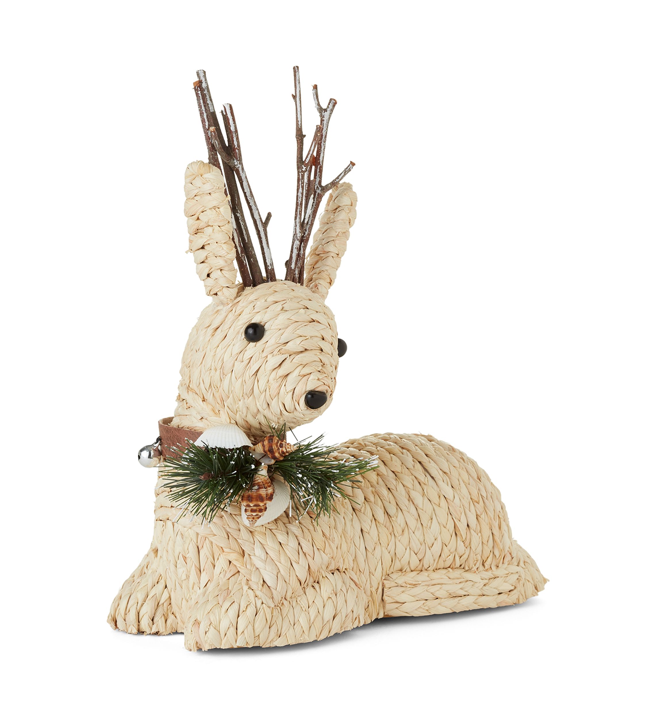Coastal Sitting Woven Deer