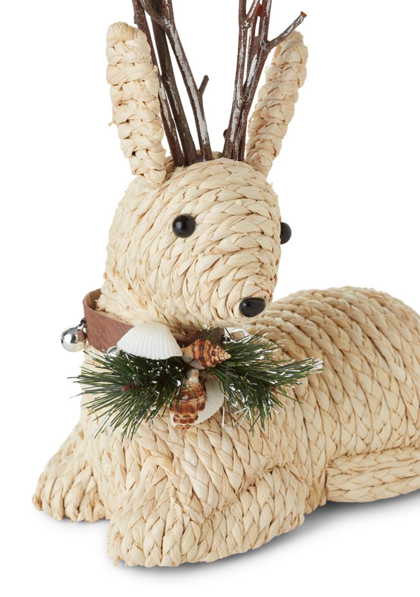Coastal Sitting Woven Deer