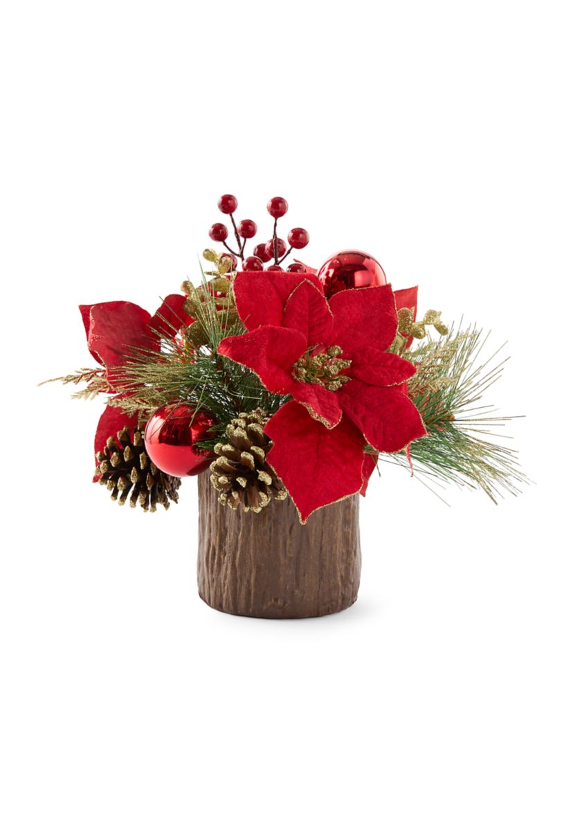 Poinsettia Floral Tabletop Decor