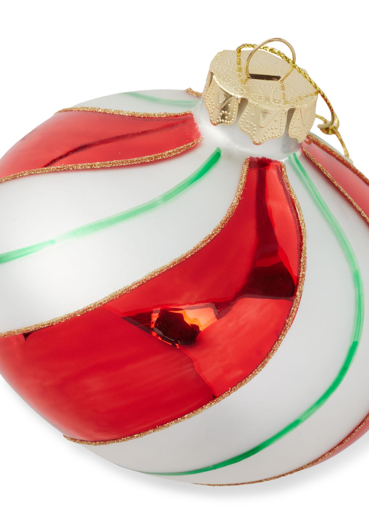 Set of 2 Candy Stripe Onion Ornaments