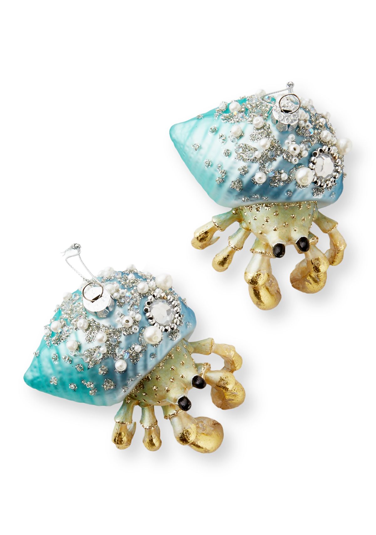 Set of 2 Hermit Crab Ornaments