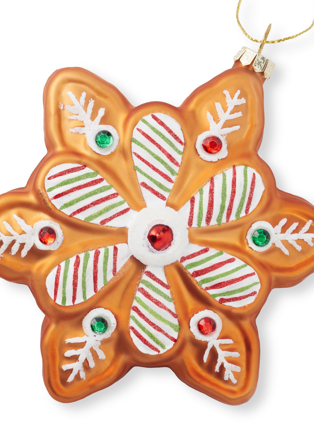 Set of 2 Gingerbread Snowflake Ornaments
