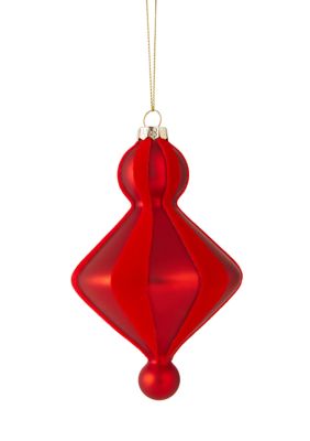Joyland Red Velvet Stripe Diamond Drop Ornament
