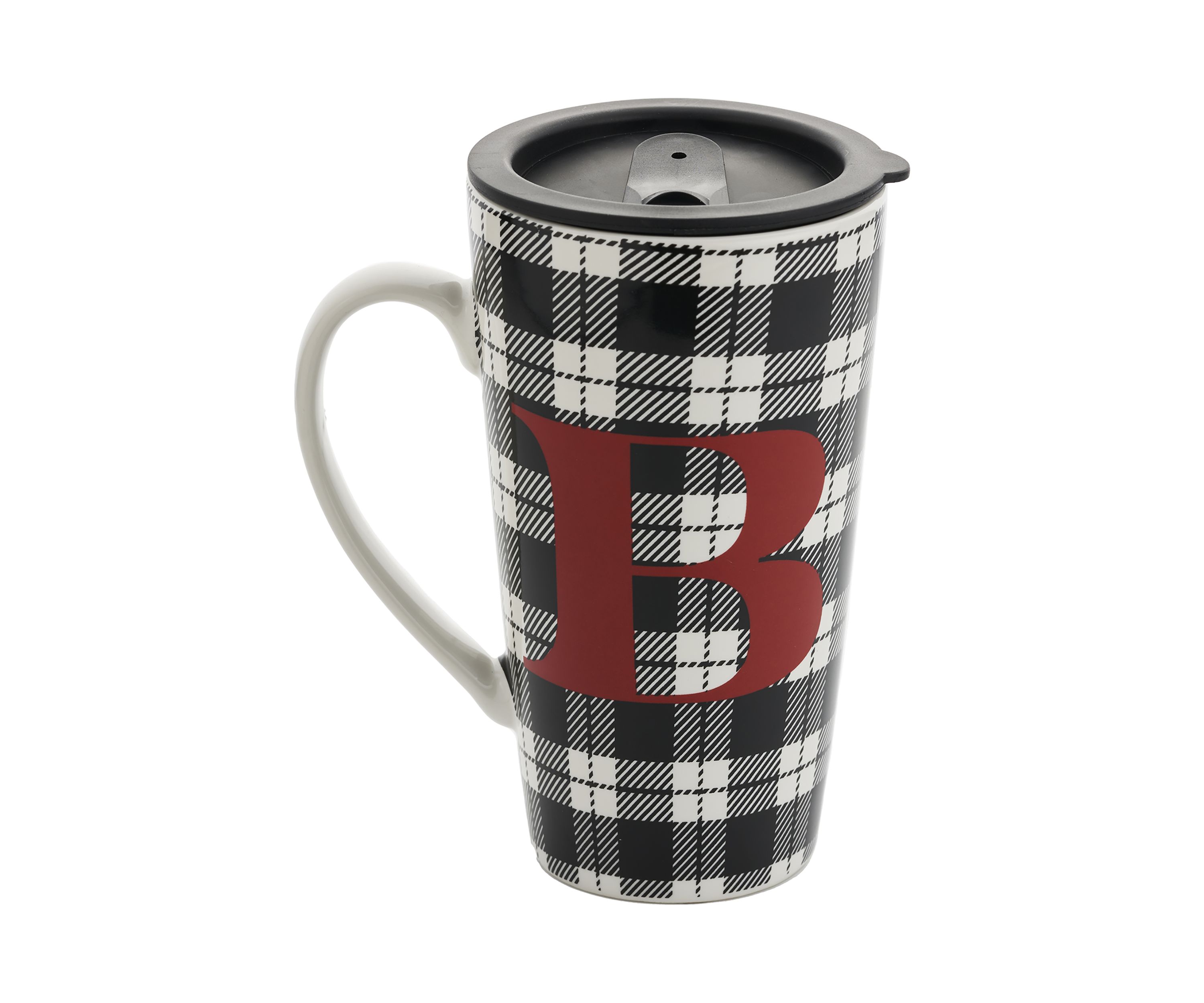  Buffalo Plaid Monogram "B" Latte Mug 