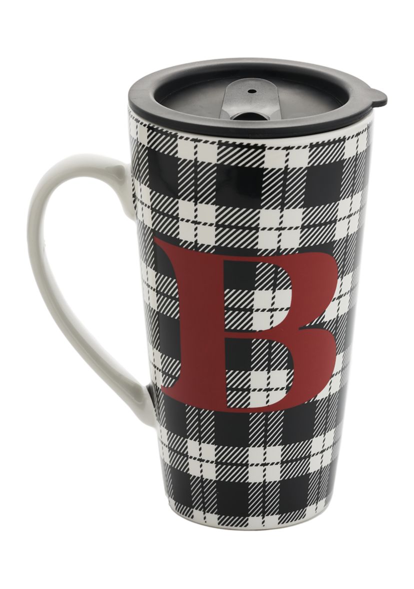  Buffalo Plaid Monogram "B" Latte Mug 