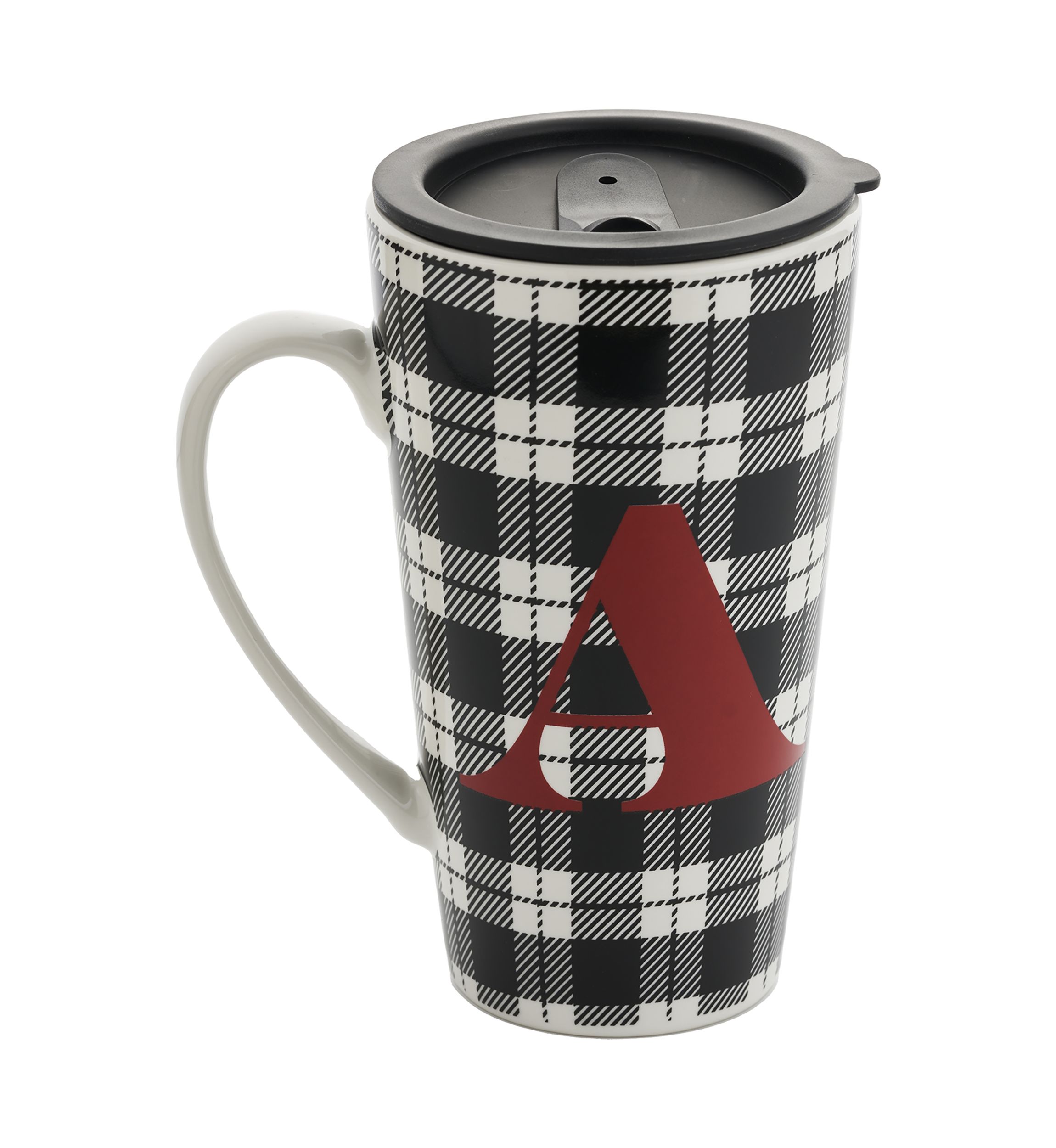  Buffalo Plaid Monogram "A" Latte Mug 
