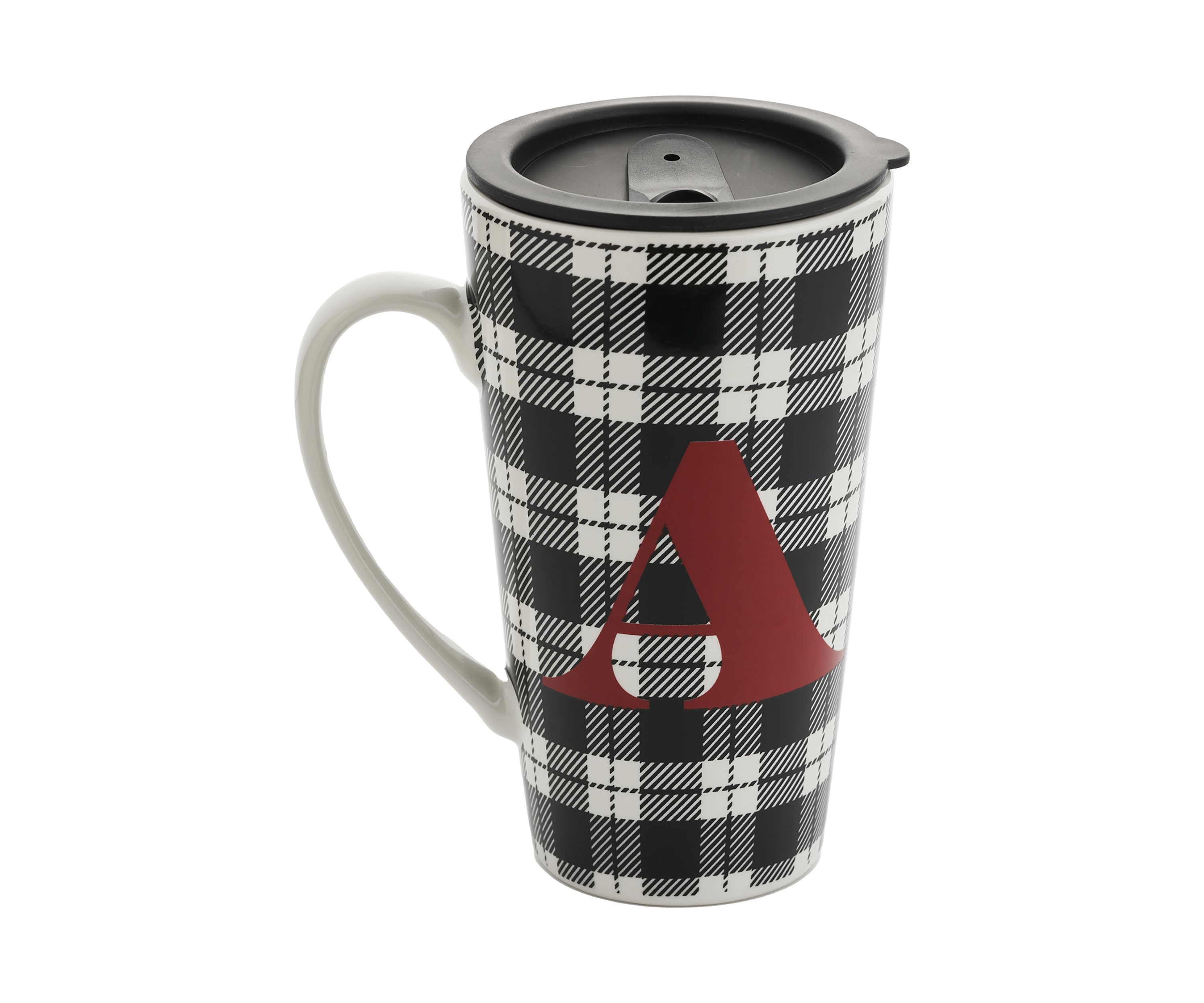  Buffalo Plaid Monogram "A" Latte Mug 