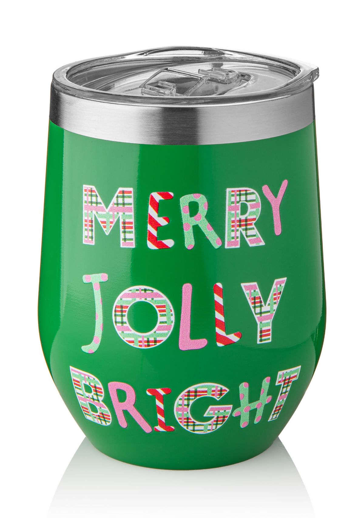 Christmas Themed Insulated Wine Tumbler with Lid