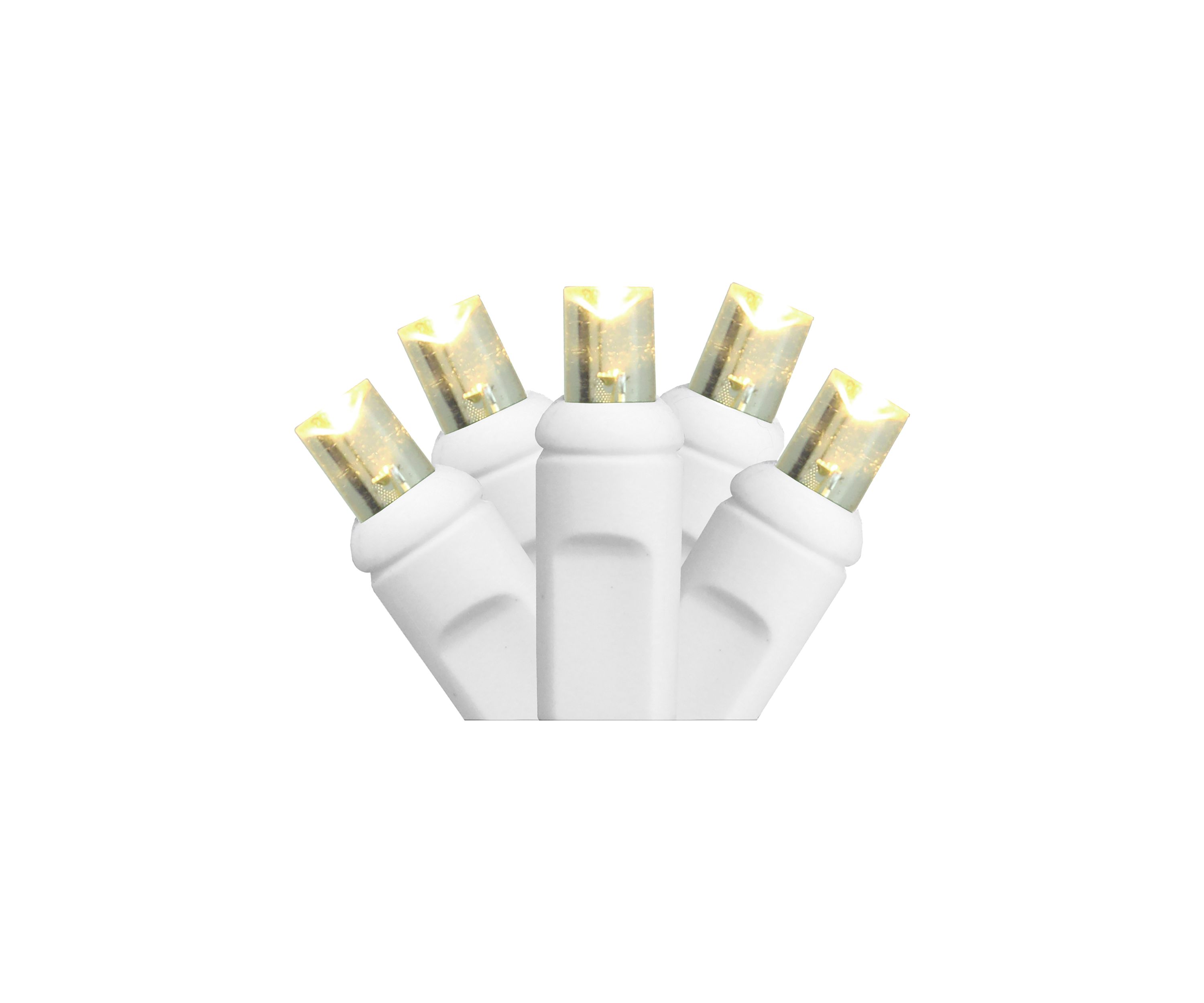 35 Warm White LED Wide Angle Mini Christmas Lights - 11.5 ft White Wire