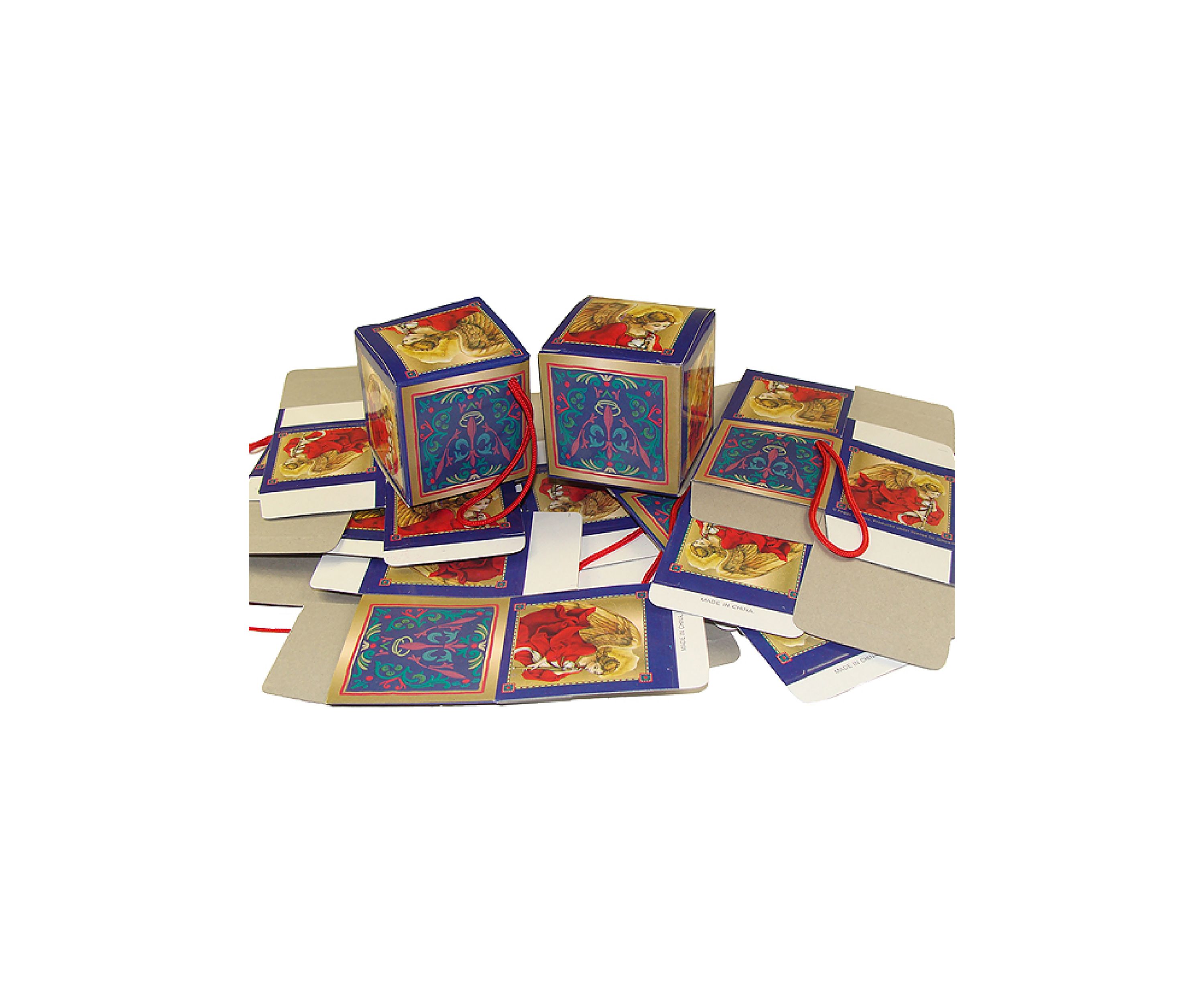 Club Pack of 1,440 Blue and Gold Trumpeting Angel Mini Gift Box Christmas Ornaments - 2"
