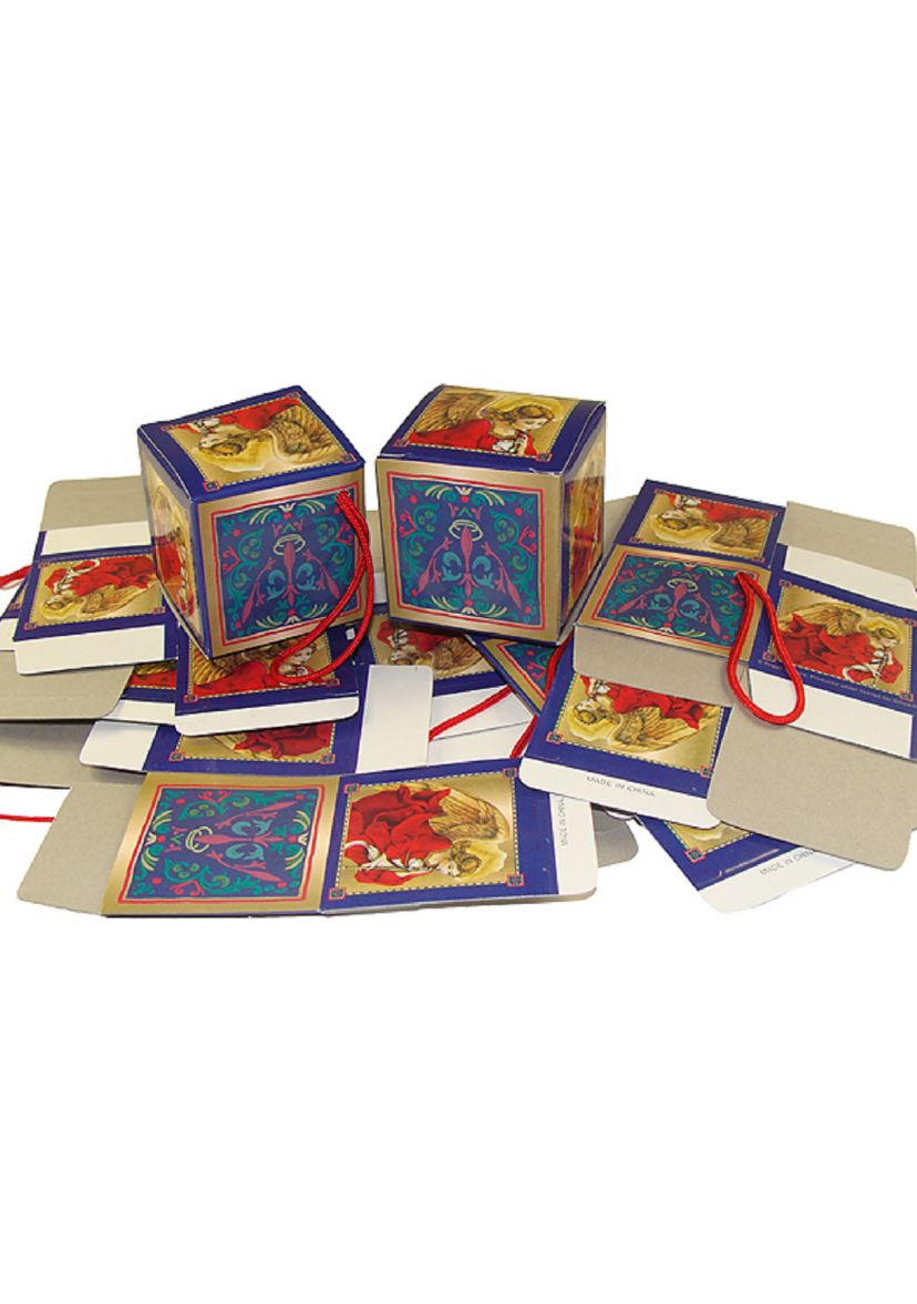 Club Pack of 1,440 Blue and Gold Trumpeting Angel Mini Gift Box Christmas Ornaments - 2"