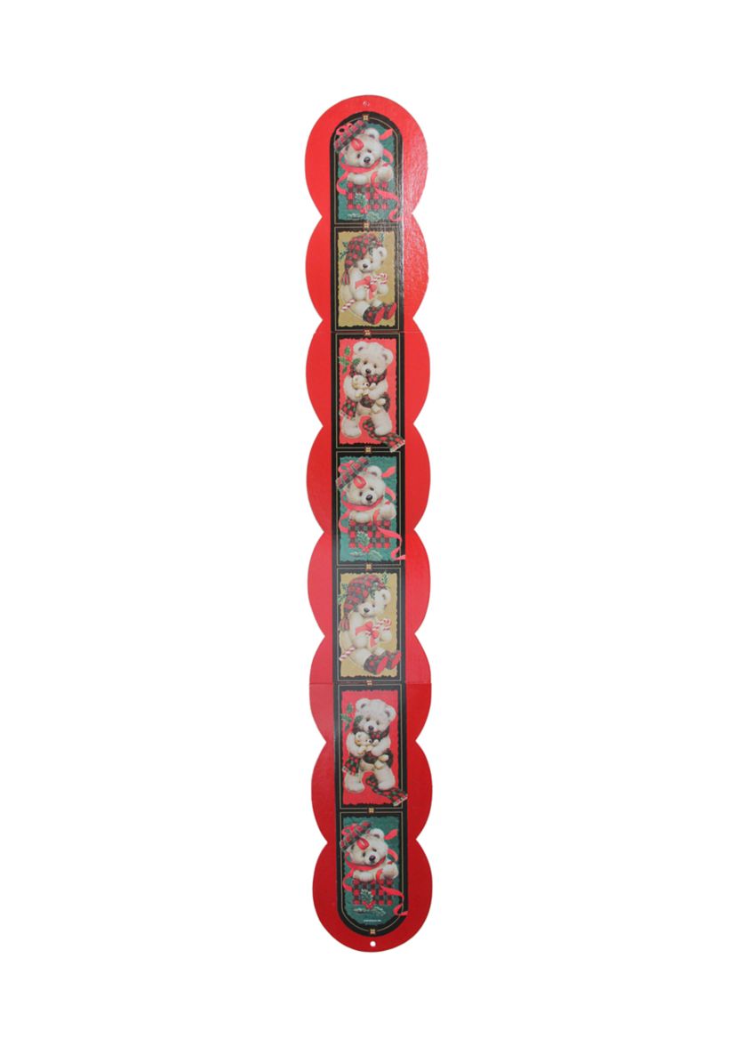 Club Pack of 144 Red and White Teddy Bear Christmas Wall Card Displays - 42" 