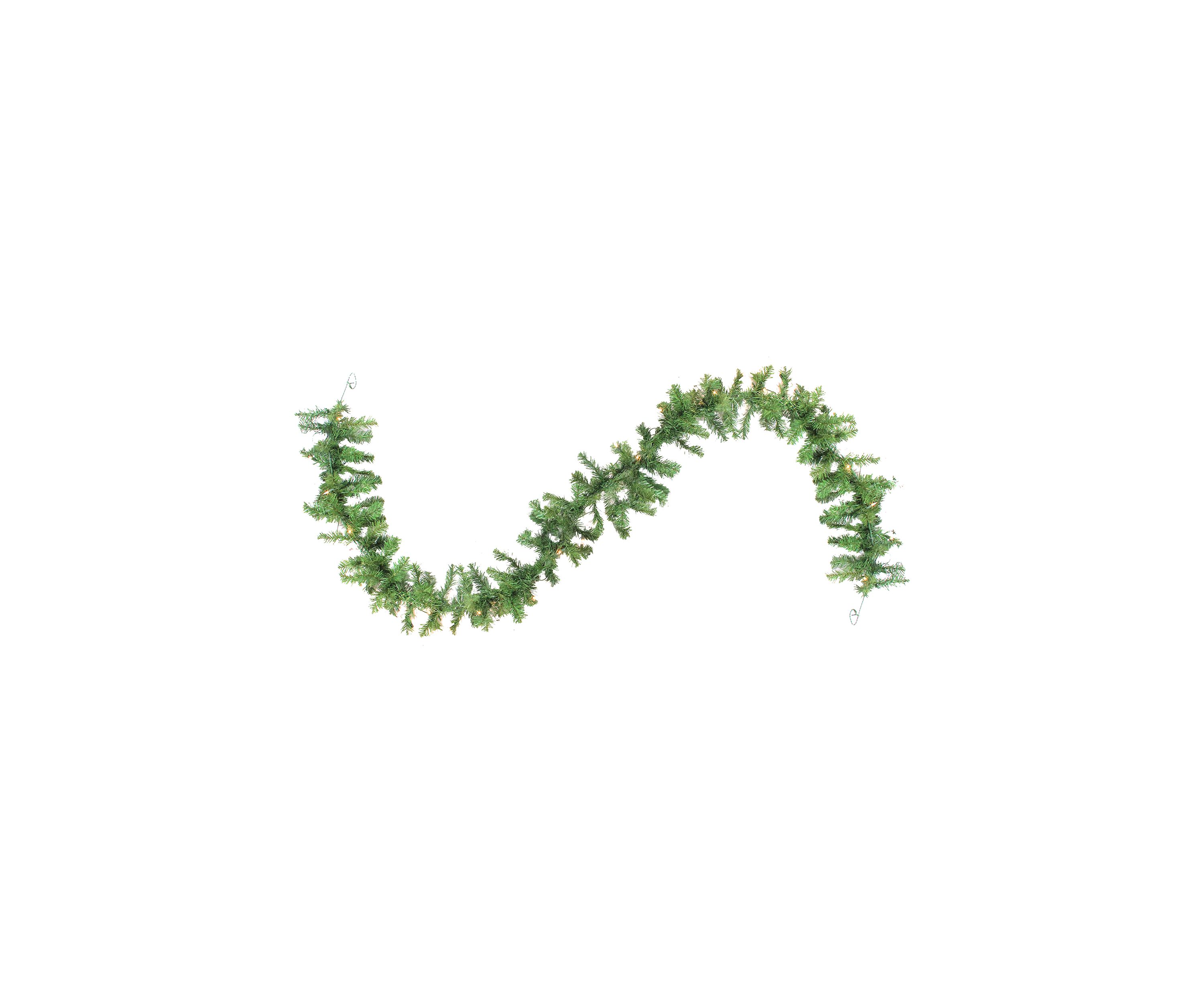 9" x 18" Pre Lit Deluxe Green Windsor Pine Christmas Garland - Clear Lights