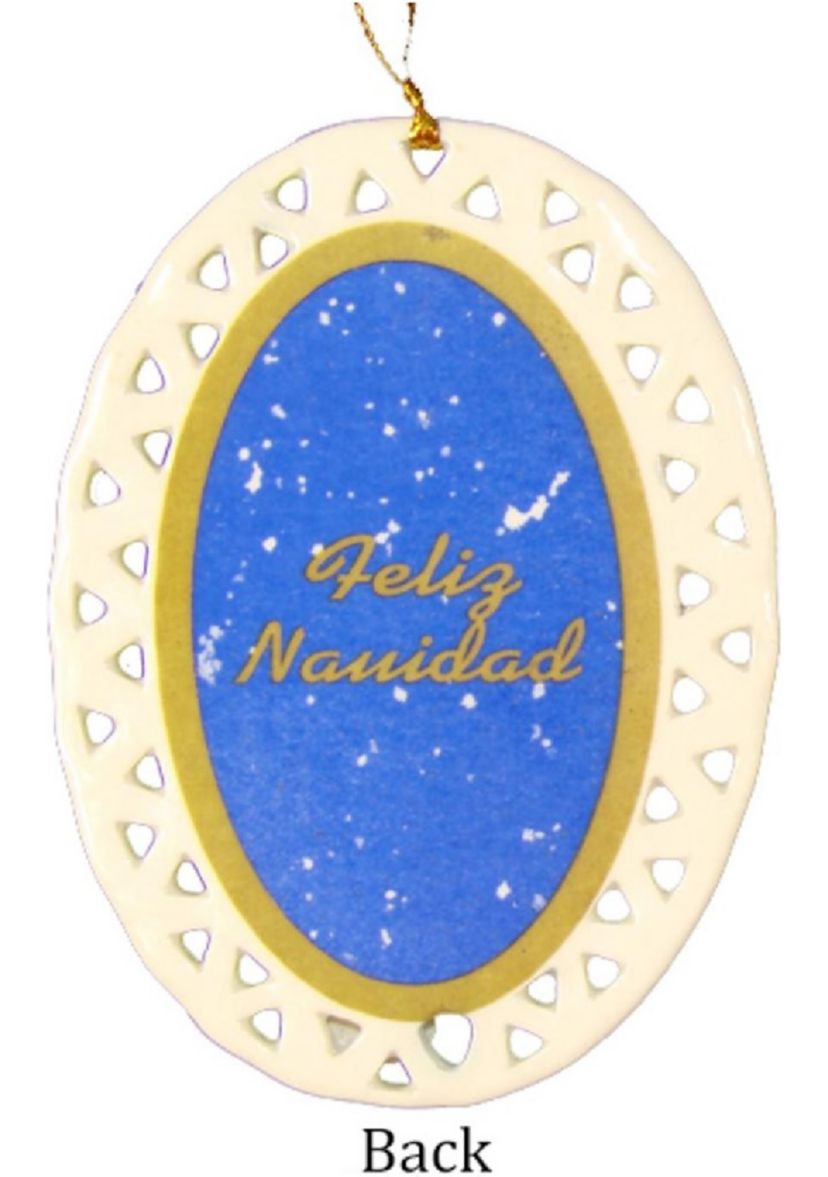 Club Pack of 192 Ivory and Blue Jesus with Holy Mary Christmas Ornaments 3.75Inch