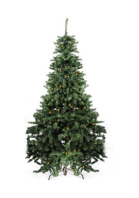Darice 7' Pre-Lit Full Canadian Pine Artificial Christmas Tree - Clear And Pure Led Lights, Green -  0191296246927