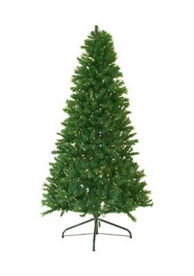 Darice 7' Pre-Lit Full Canadian Pine Artificial Christmas Tree - Clear Lights, Green -  0191296248952