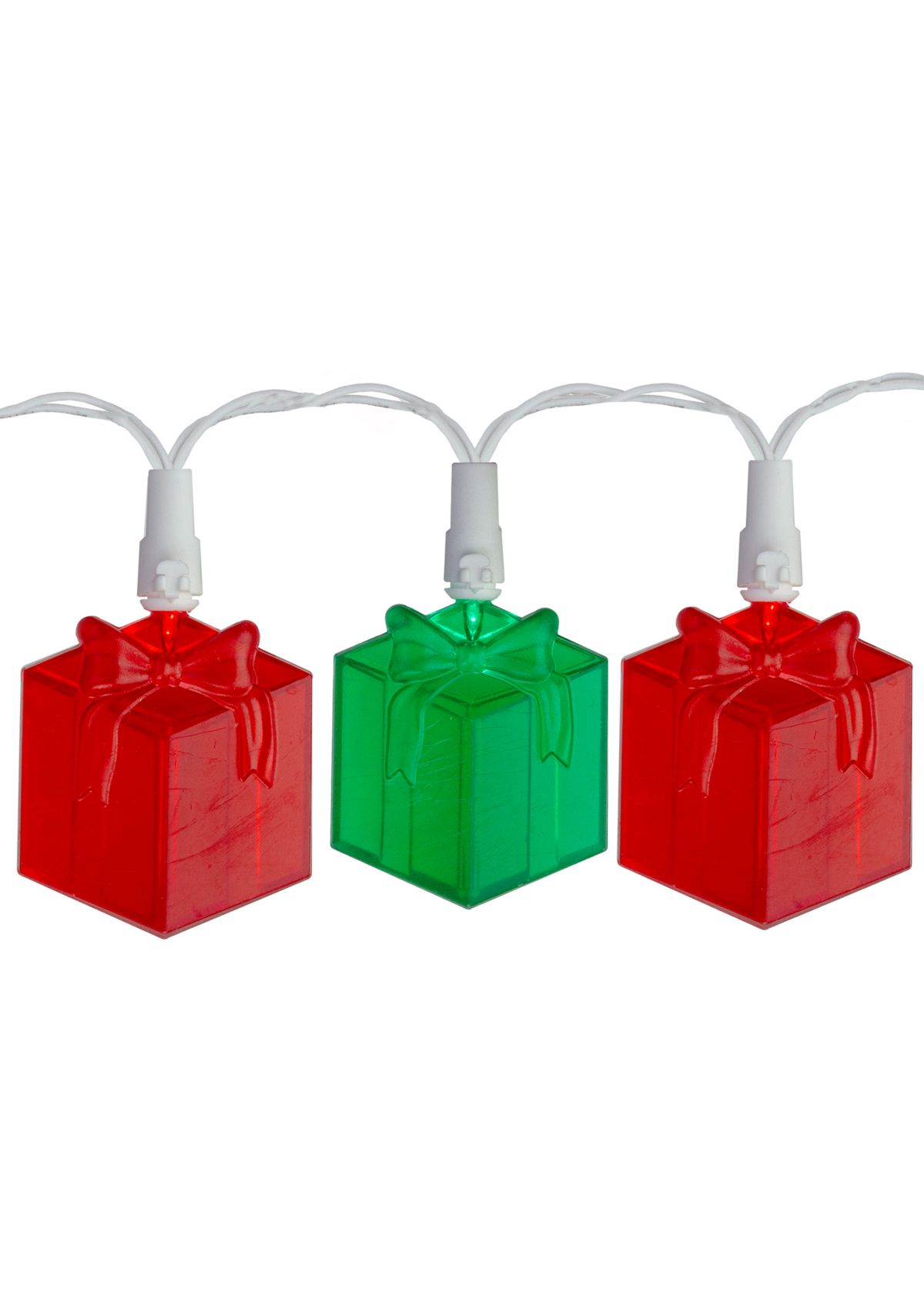 20-Count Red and Green LED Novelty Christmas Lights 9.5ft White Wire