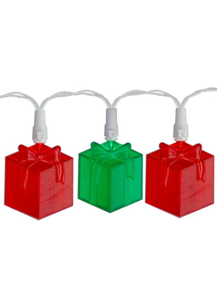 20-Count Red and Green LED Novelty Christmas Lights 9.5ft White Wire