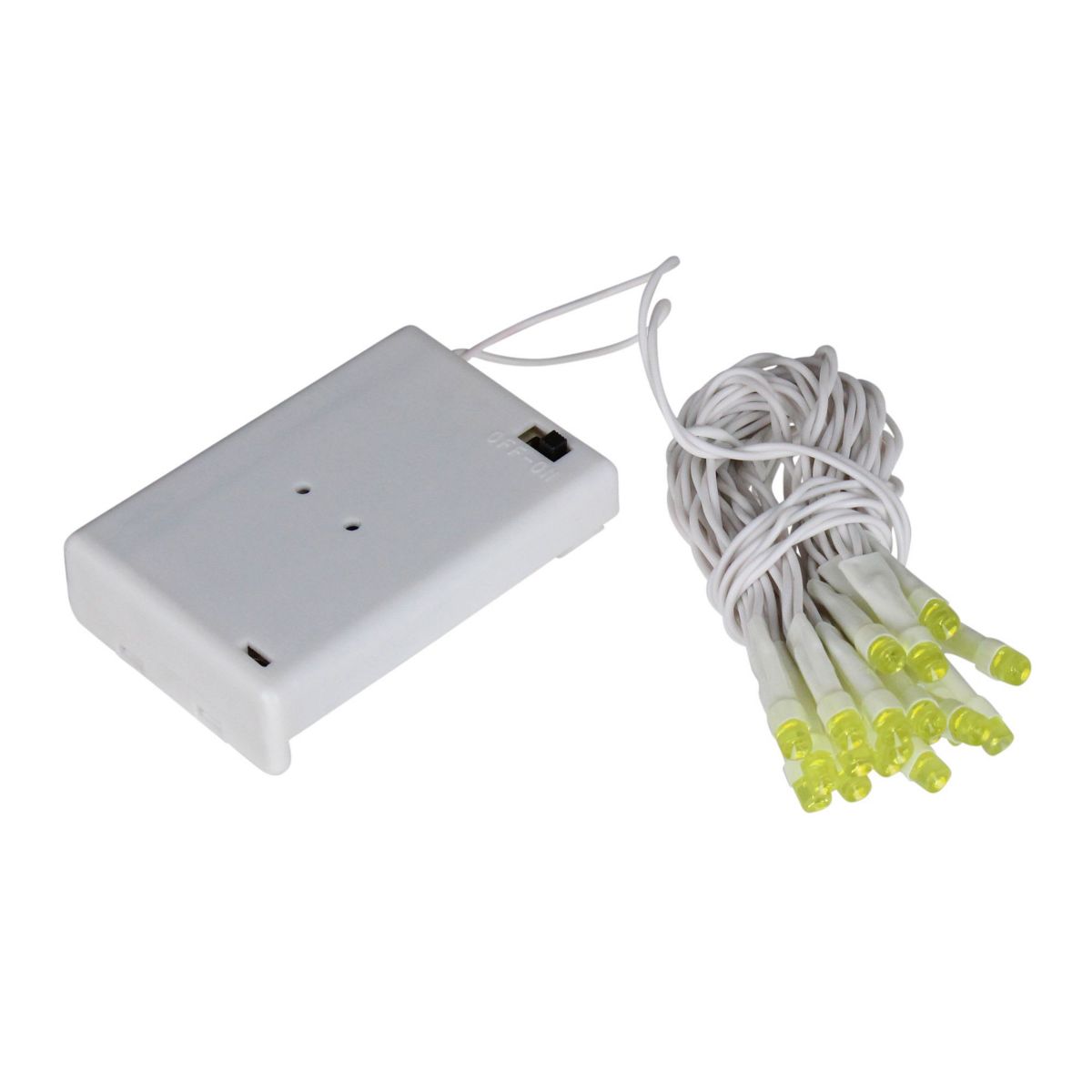 20 Pre-Lit Green Battery Operated LED Wide Angle Christmas Lights - 6.25 ft White Wire