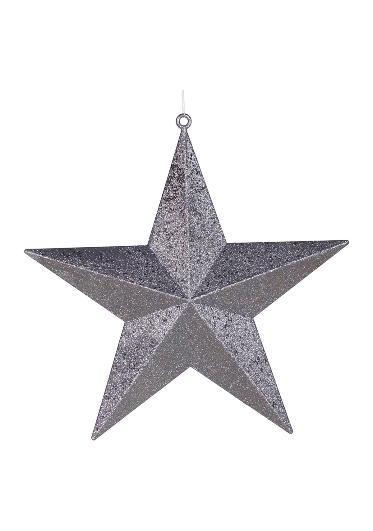 23Inch Commercial Size Pewter-colored Glitter 5-Pointed Star Christmas Ornament