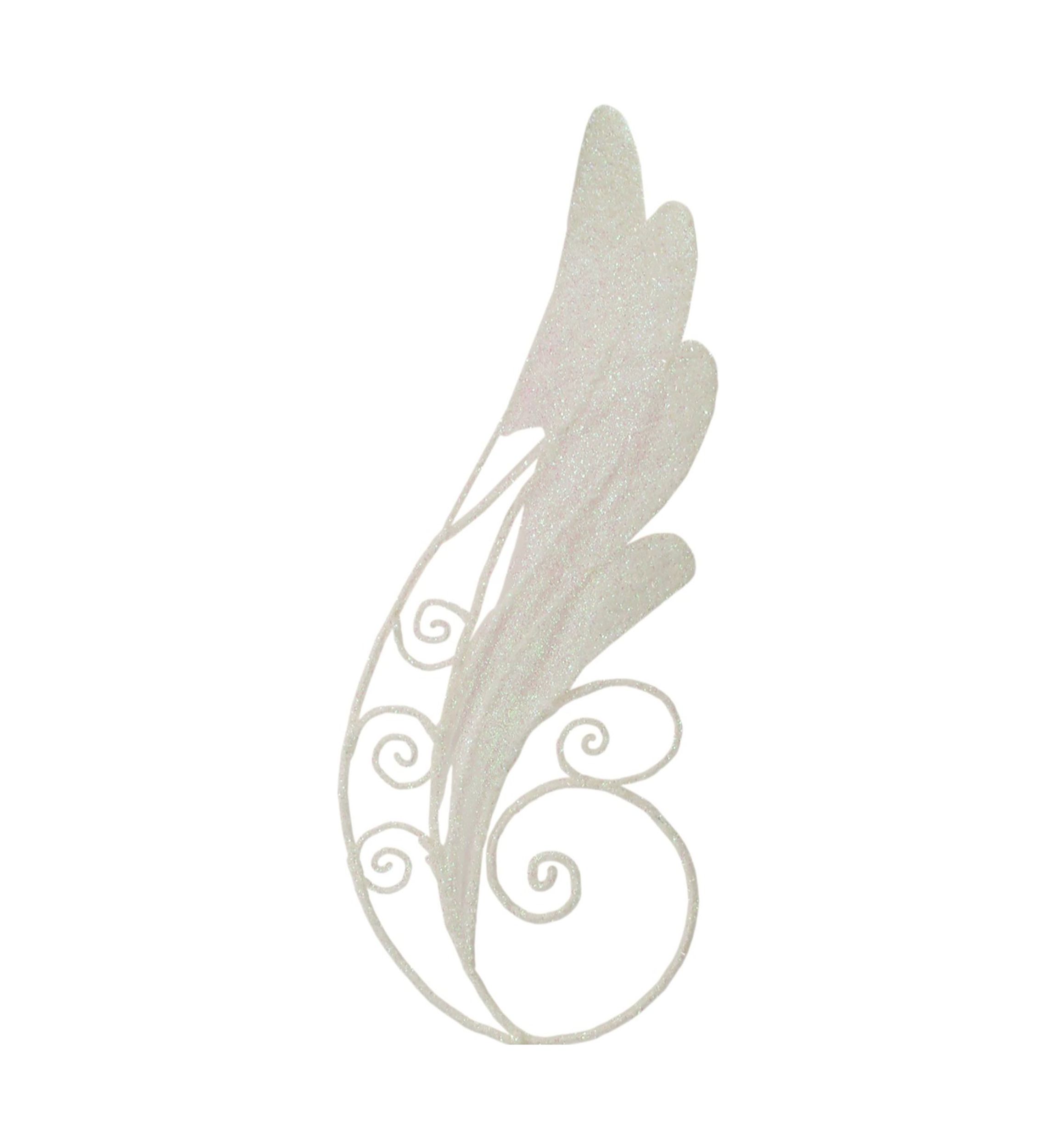 38.5Inch White Iridescent Glitter Angel Wing Artificial Christmas Craft Pick