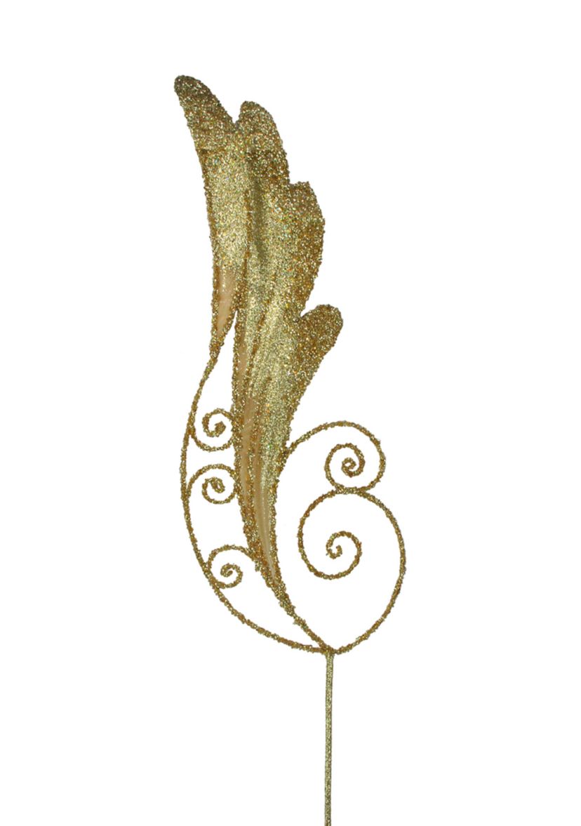 38.5Inch Gold Iridescent Glitter Angel Wing Artificial Christmas Craft Pick