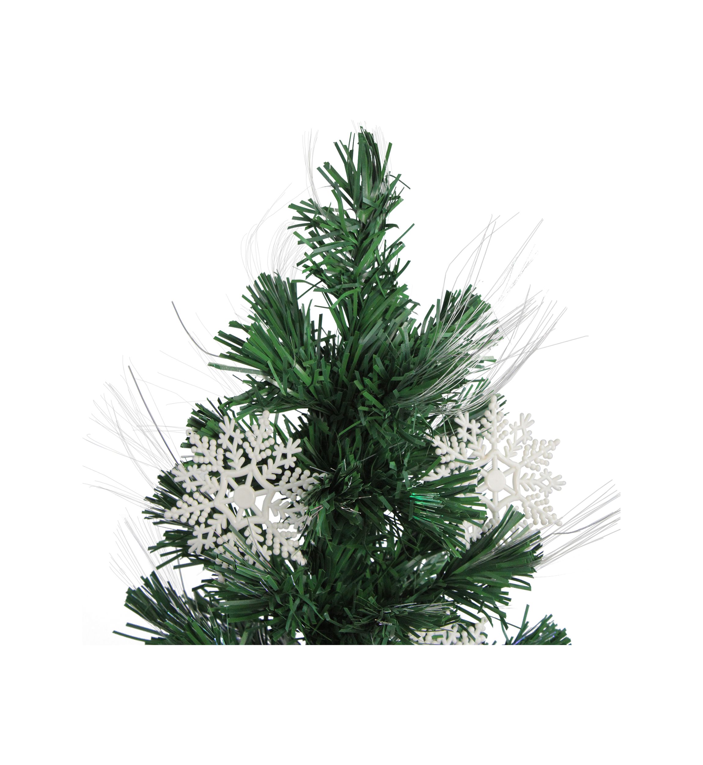 3 Pre-Lit Fiber Optic Artificial Christmas Tree with White Snowflakes - Multi-Color Lights