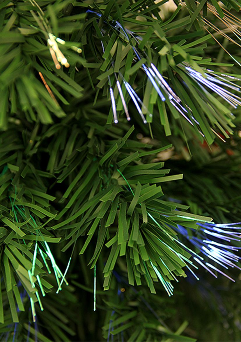 3 Pre-Lit Fiber Optic Artificial Christmas Tree with White Snowflakes - Multi-Color Lights