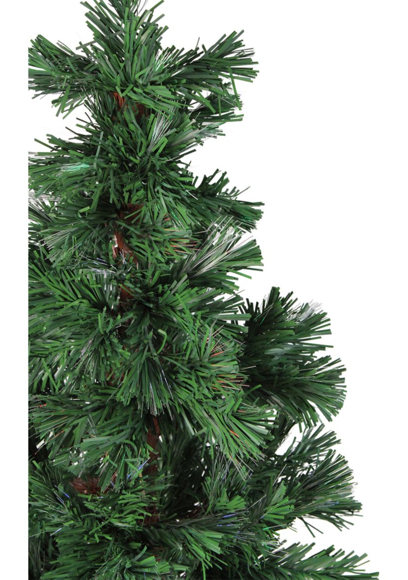 4 Pre-Lit Artificial Spiral Pine Christmas Tree - Multi Color Lights