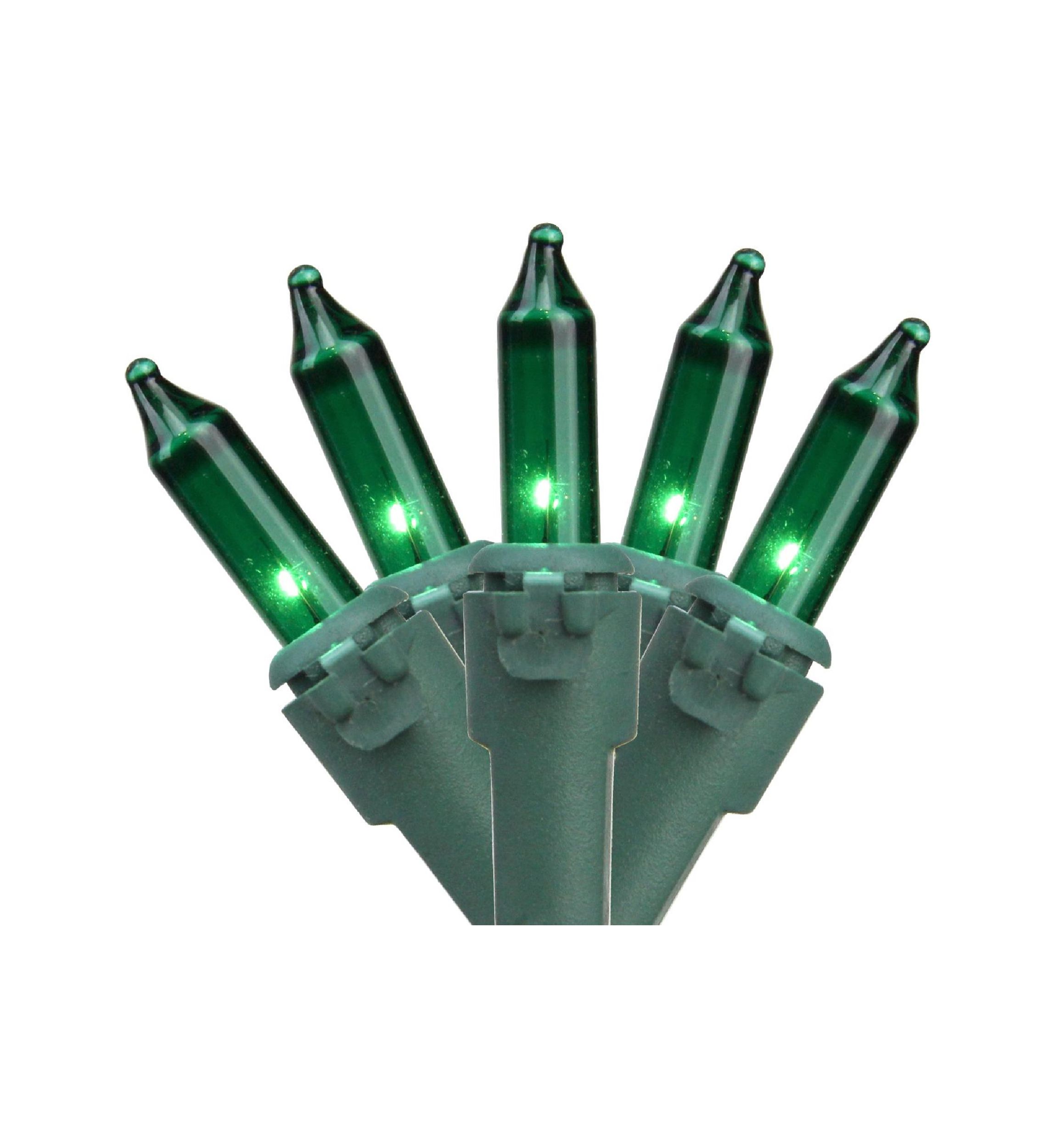 100-Count Green Commercial Grade Mini Christmas Light Set  45.5ft Green Wire