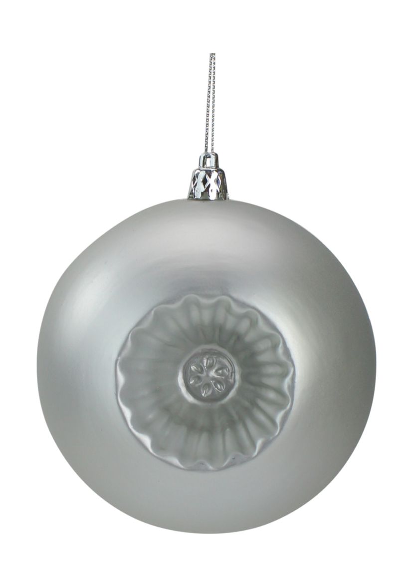 6 Count Silver Shatterproof Matte Retro Reflector 4" Christmas Ball Ornaments  