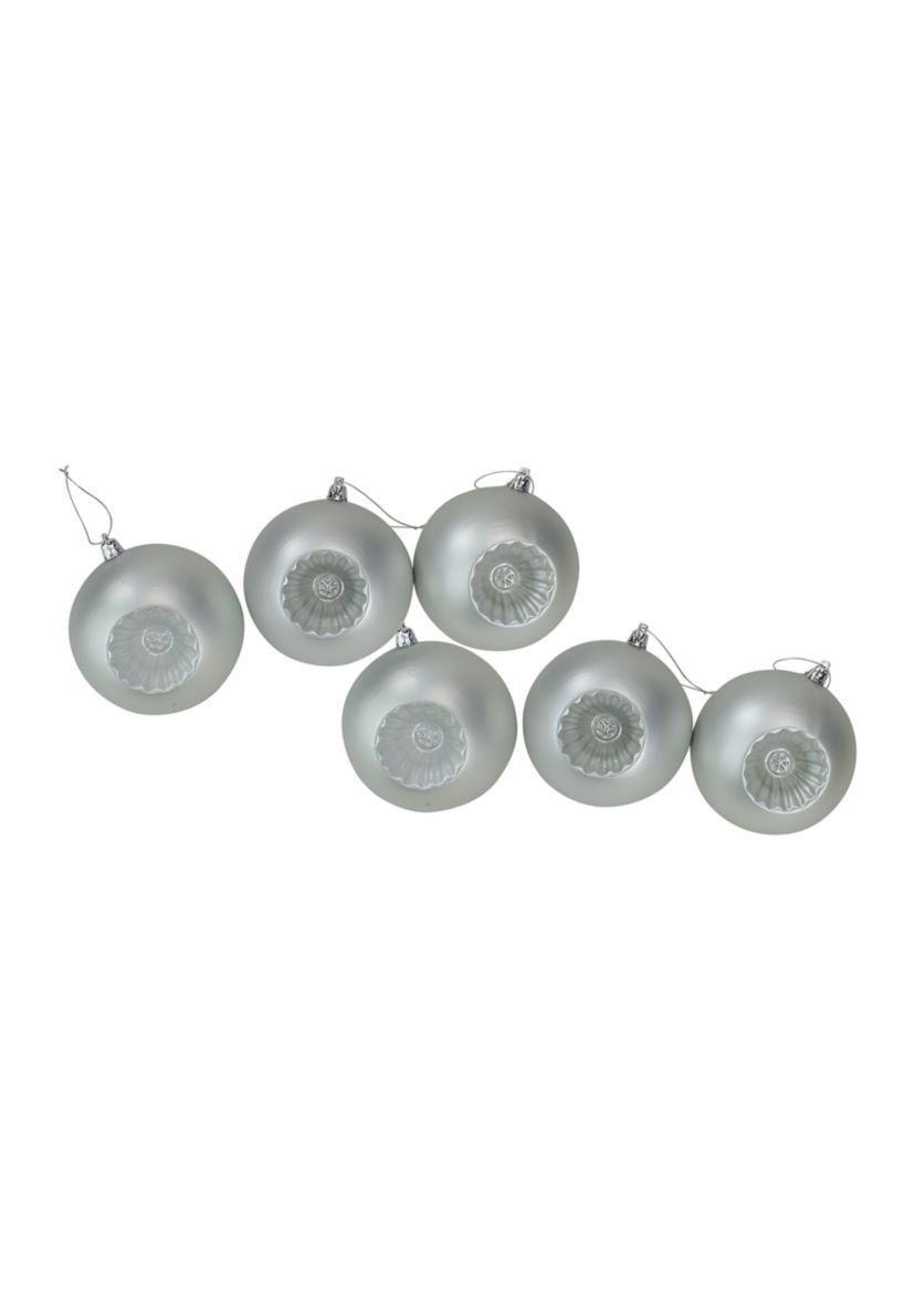 6 Count Silver Shatterproof Matte Retro Reflector 4" Christmas Ball Ornaments  