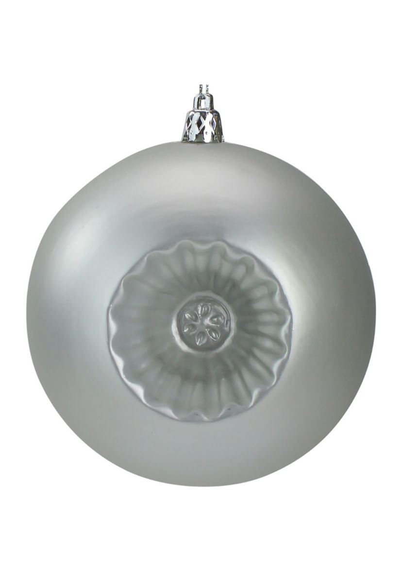 6 Count Silver Shatterproof Matte Retro Reflector 4" Christmas Ball Ornaments  