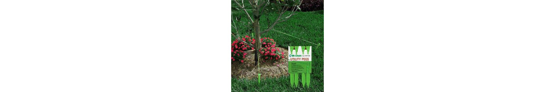 4ct Green Heavy Duty All Purpose Utility Peg Stakes 9"