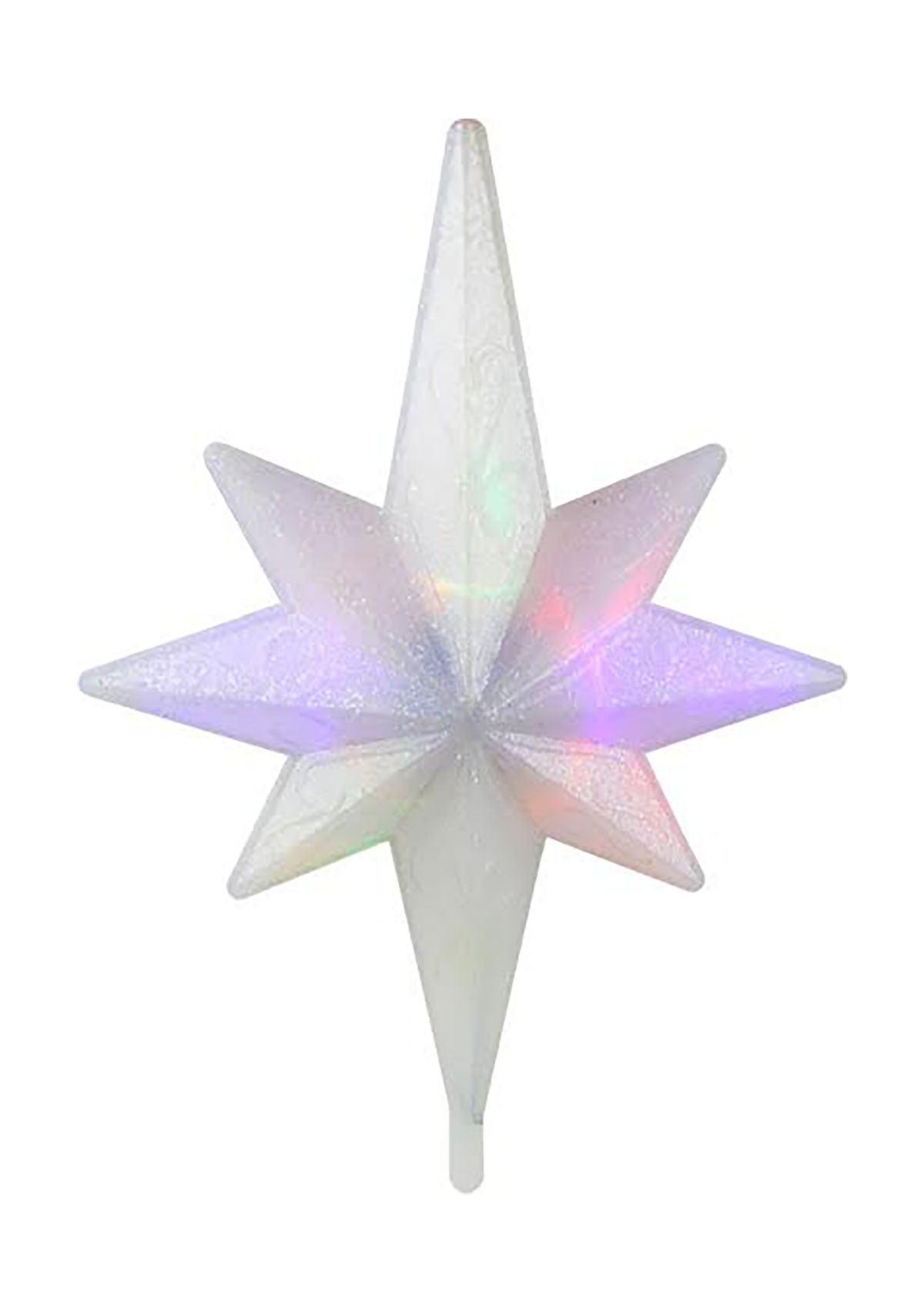 14.5Inch Winter Frost B/O Multi-Color LED Bethlehem Star Christmas Tree Topper