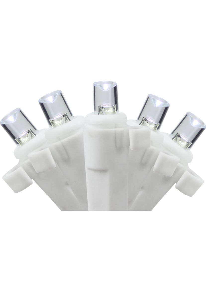 35 Battery Operated Clear LED Wide Angle Icicle Christmas Lights - 6.5 ft White Wire