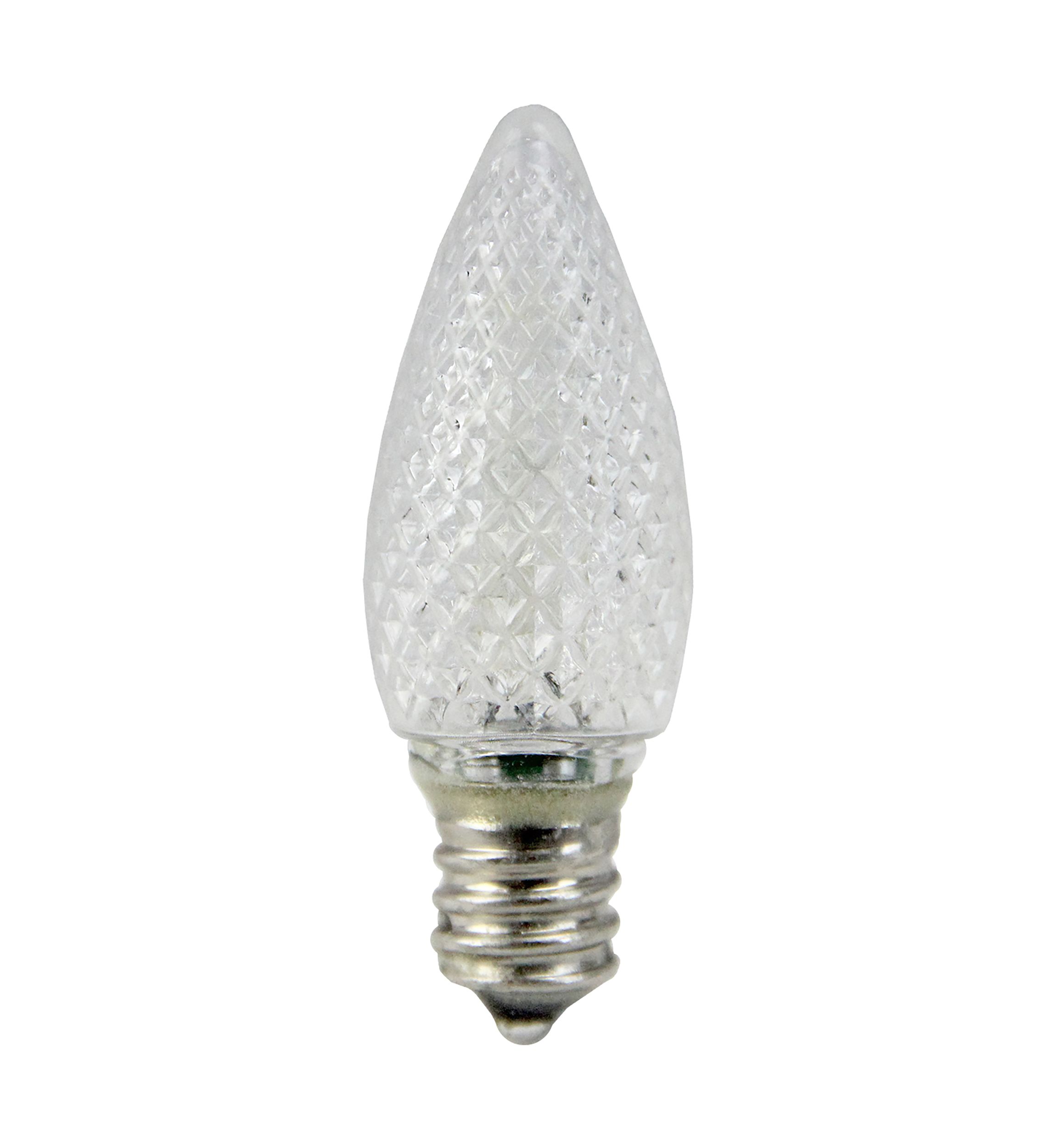 Pack of 25 Faceted Transparent Cool White LED C7 Christmas Replacement Bulb