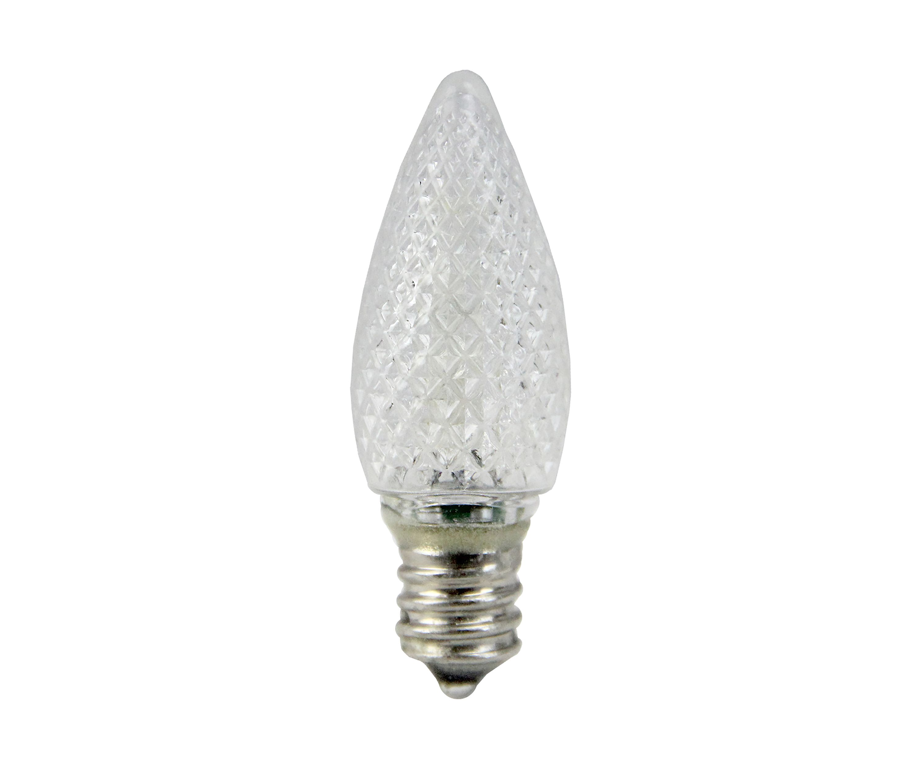 Pack of 25 Faceted Transparent Cool White LED C7 Christmas Replacement Bulb