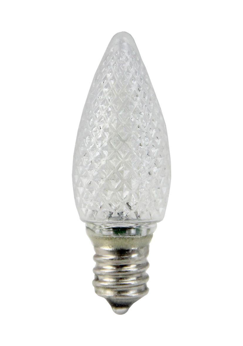 Pack of 25 Faceted Transparent Cool White LED C7 Christmas Replacement Bulb