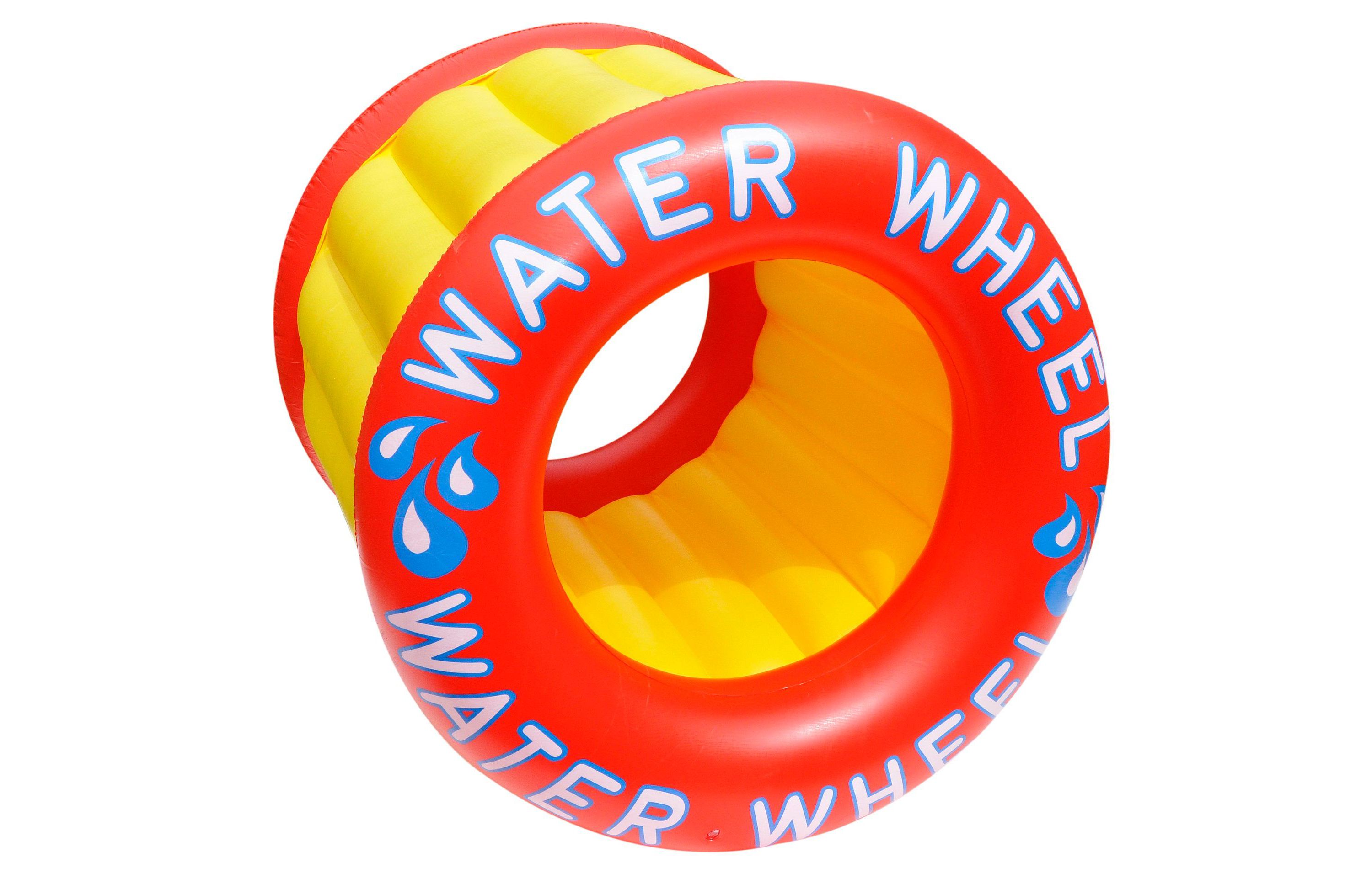 Inflatable Yellow Water Wheel Swimming Pool Float  14-Inch