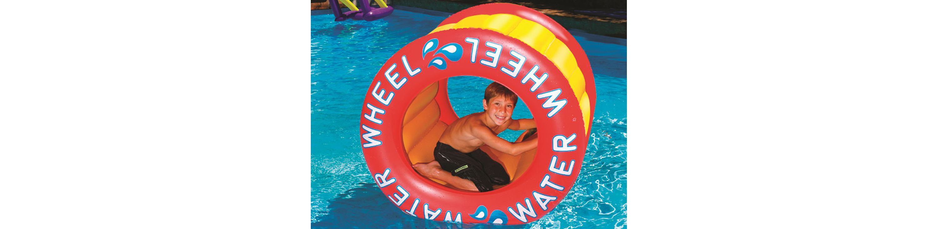 Inflatable Yellow Water Wheel Swimming Pool Float  14-Inch