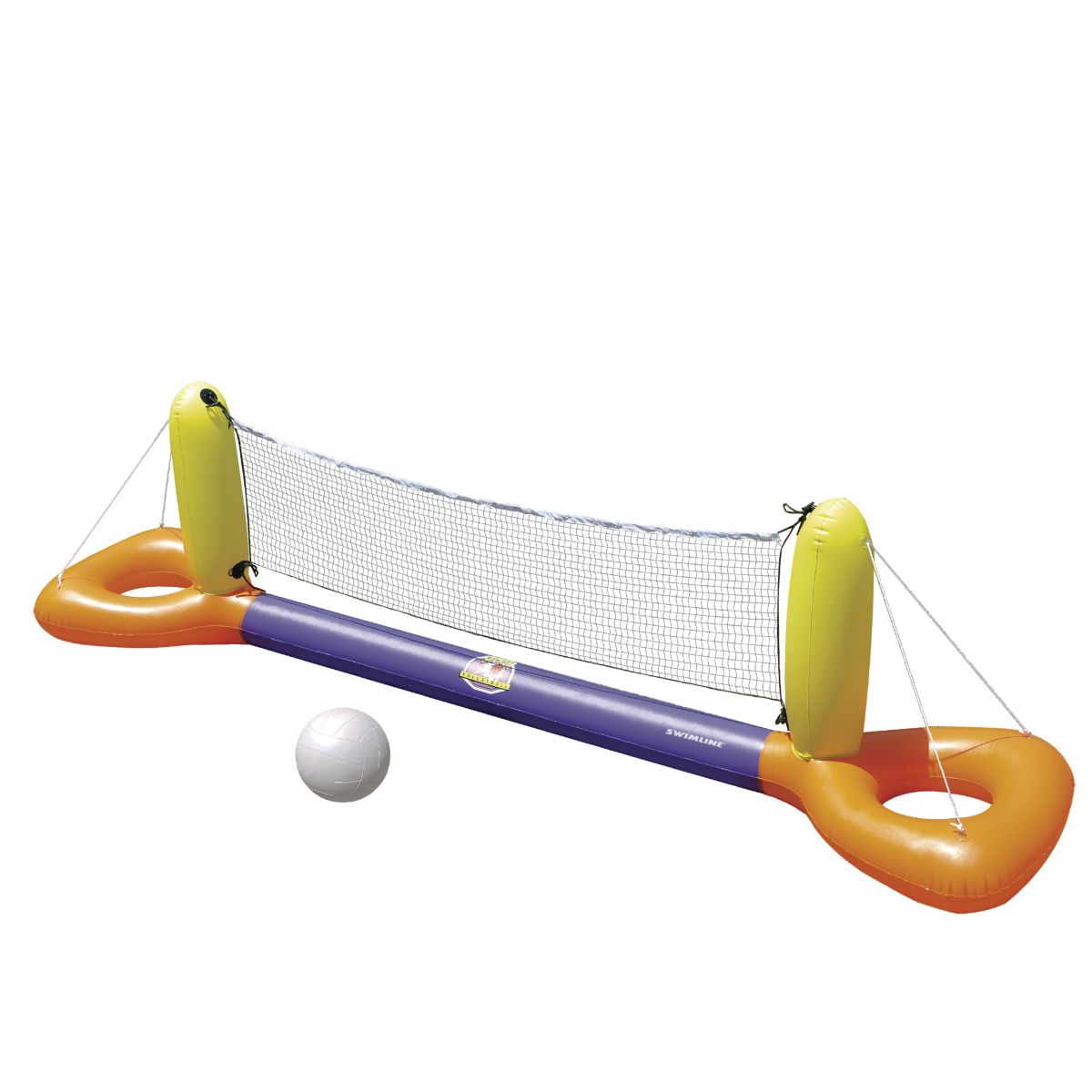 Inflatable Orange and Yellow Splash Volleyball Game Pool Float  11.5-Inch